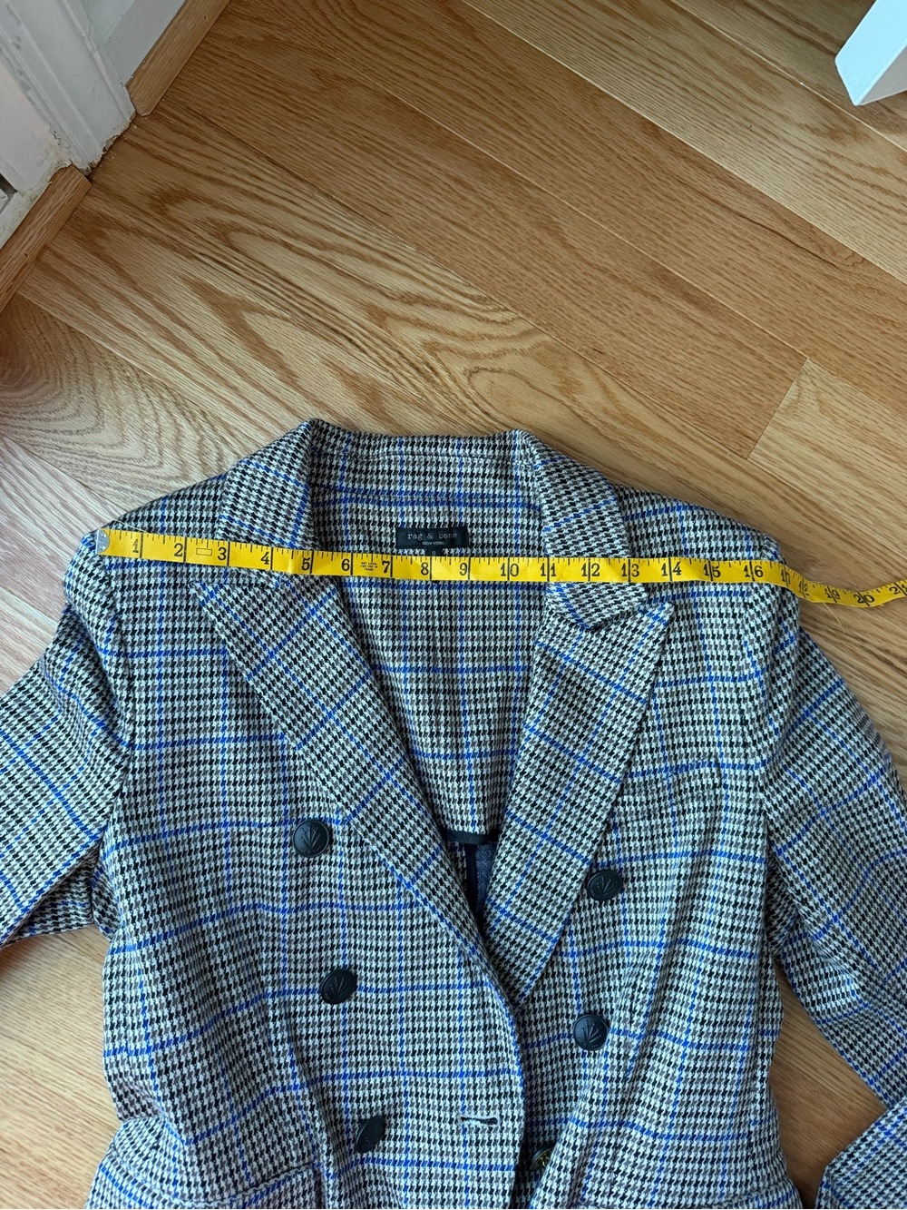 Rag & Bone Preston Blazer Houndstooth Plaid Double Breasted Size 8 - Picture 14 of 15